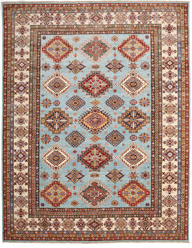 Kazak Blue Hand Knotted 7'9" X 10'1"  Area Rug 254-155666