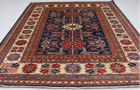 Kazak Light Gray Hand Knotted 80 X 98 Area Rug 254-155668 Image 5