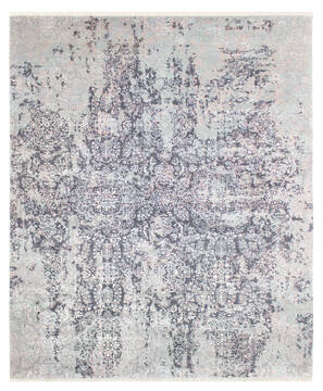 Indian Bhadohi Multicolor Rectangle 8x10 ft Wool and Cotton Carpet 155674