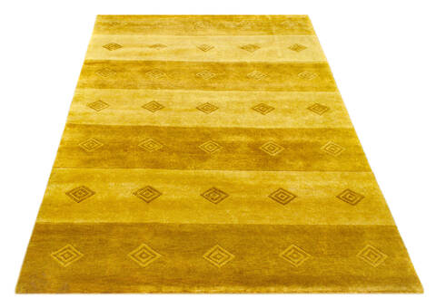 Bhadohi Yellow Hand Knotted 41 X 59 Area Rug 902-155676 Image 1