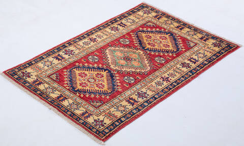 Kazak Red Hand Knotted 29 X 40 Area Rug 700-155683 Image 2