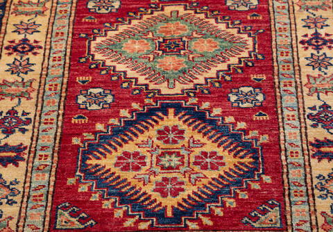 Kazak Red Hand Knotted 29 X 40 Area Rug 700-155683 Image 3