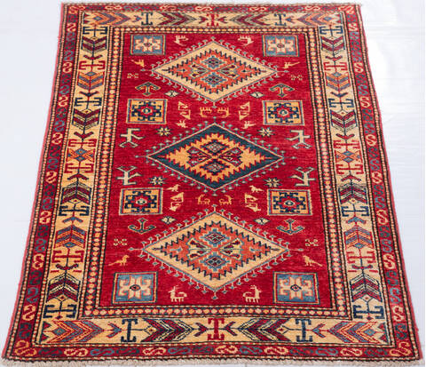 Kazak Red Hand Knotted 29 X 42 Area Rug 700-155684 Image 1