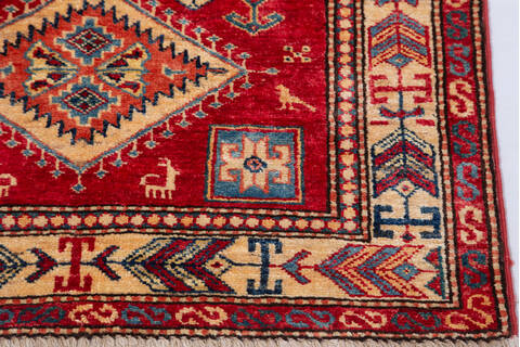Kazak Red Hand Knotted 29 X 42 Area Rug 700-155684 Image 4
