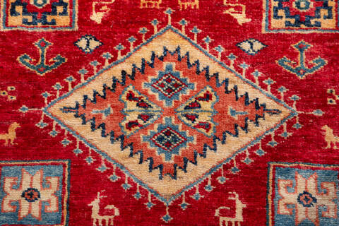 Kazak Red Hand Knotted 29 X 42 Area Rug 700-155684 Image 5