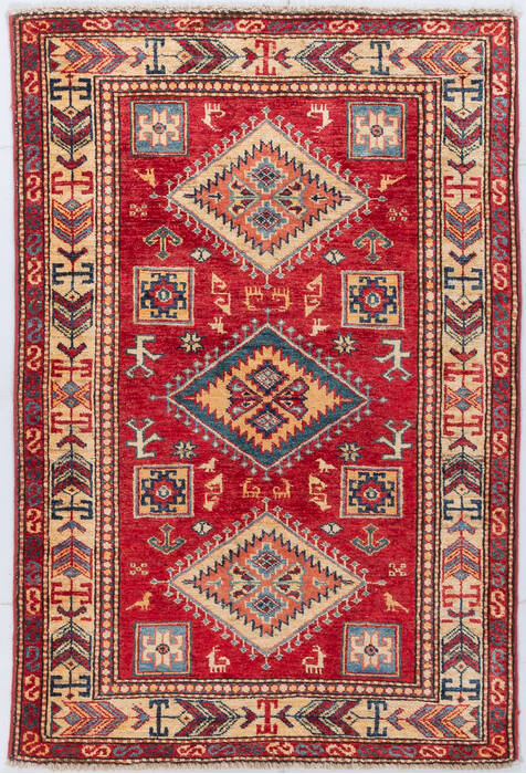 Kazak Red Hand Knotted 29 X 42 Area Rug 700-155684 Image 0