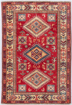 Kazak Red Hand Knotted 2'9" X 4'2"  Area Rug 700-155684
