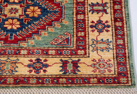 Kazak Green Hand Knotted 210 X 42 Area Rug 700-155685 Image 4