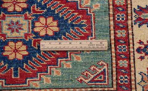 Kazak Green Hand Knotted 210 X 42 Area Rug 700-155685 Image 7