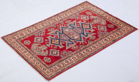 Kazak Red Hand Knotted 28 X 40 Area Rug 700-155686 Image 2