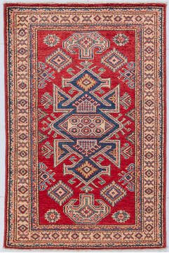 Kazak Red Hand Knotted 2'8" X 4'0"  Area Rug 700-155686