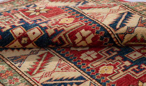 Kazak Red Hand Knotted 210 X 41 Area Rug 700-155688 Image 6
