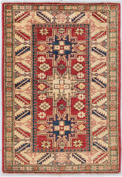 Kazak Red Hand Knotted 2'10" X 4'1"  Area Rug 700-155688