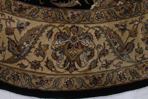 Jaipur Black Round Hand Knotted 81 X 81 Area Rug 254-155689 Image 2