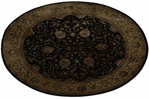 Jaipur Black Round Hand Knotted 81 X 81 Area Rug 254-155689 Image 6