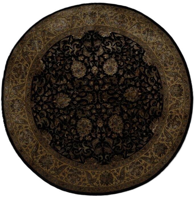 Jaipur Black Round Hand Knotted 81 X 81 Area Rug 254-155689 Image 0