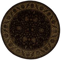 Jaipur Black Round Hand Knotted 6'2" X 6'2"  Area Rug 254-155690
