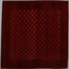 Persian Gabbeh Red Square 7 to 8 ft Wool Carpet 155692