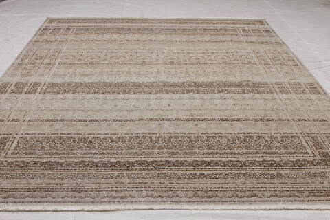 Modern Beige Hand Knotted 80 X 100 Area Rug 254-155694 Image 1