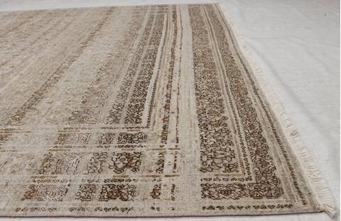 Modern Beige Hand Knotted 80 X 100 Area Rug 254-155694 Image 3