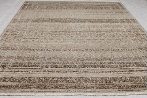 Modern Beige Hand Knotted 80 X 100 Area Rug 254-155694 Image 5