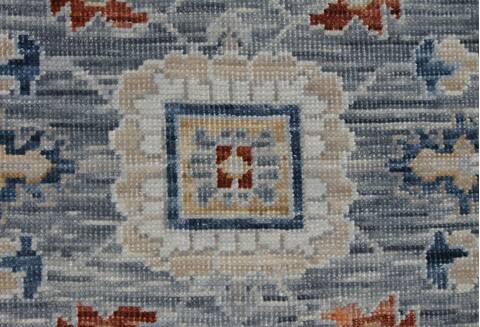 Oushak Blue Hand Knotted 80 X 100 Area Rug 254-155696 Image 4
