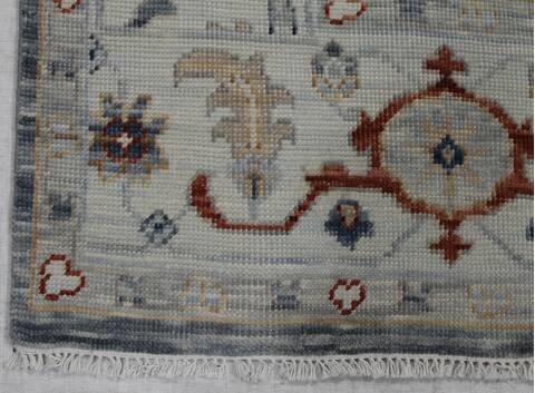 Oushak Blue Hand Knotted 80 X 100 Area Rug 254-155696 Image 5