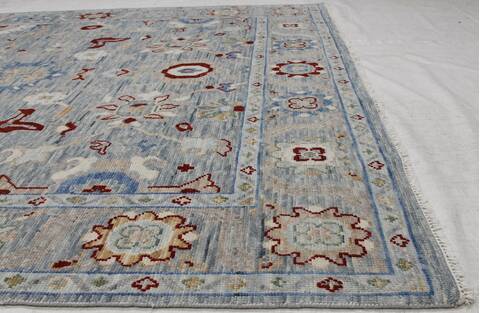 Oushak Blue Hand Knotted 710 X 102 Area Rug 254-155697 Image 3