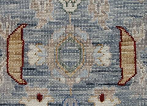 Oushak Blue Hand Knotted 710 X 102 Area Rug 254-155697 Image 4