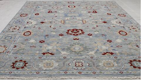 Oushak Blue Hand Knotted 710 X 102 Area Rug 254-155697 Image 7