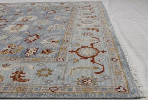 Oushak Blue Hand Knotted 710 X 100 Area Rug 254-155698 Image 3
