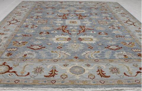 Oushak Blue Hand Knotted 710 X 100 Area Rug 254-155698 Image 6