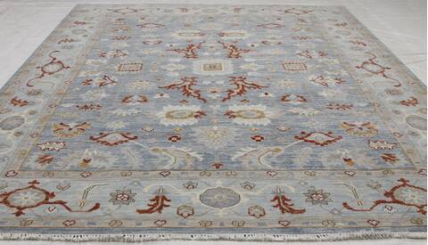 Oushak Blue Hand Knotted 710 X 100 Area Rug 254-155698 Image 7
