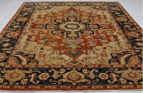 Serapi Beige Hand Knotted 81 X 103 Area Rug 254-155701 Image 7