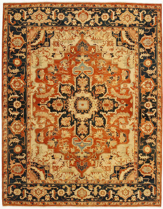Serapi Beige Hand Knotted 81 X 103 Area Rug 254-155701 Image 0