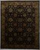 Floral Black Hand Knotted 81 X 101  Area Rug 254-155702 Thumb 0