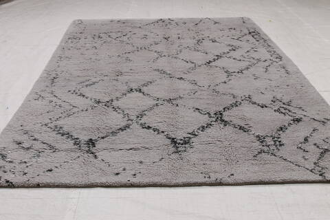 Modern Grey Hand Knotted 62 X 92 Area Rug 254-155708 Image 7