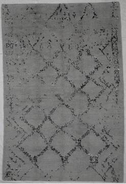 Modern Grey Hand Knotted 6'2" X 9'2"  Area Rug 254-155708