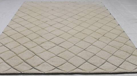 Modern White Hand Knotted 62 X 90 Area Rug 254-155709 Image 7