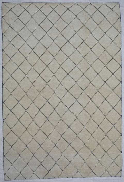Modern White Hand Knotted 62 X 90 Area Rug 254-155709 Image 0