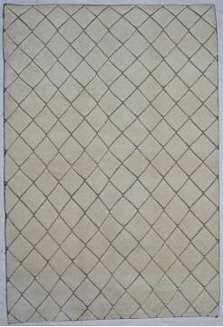 Modern White Hand Knotted 6'2" X 9'0"  Area Rug 254-155709