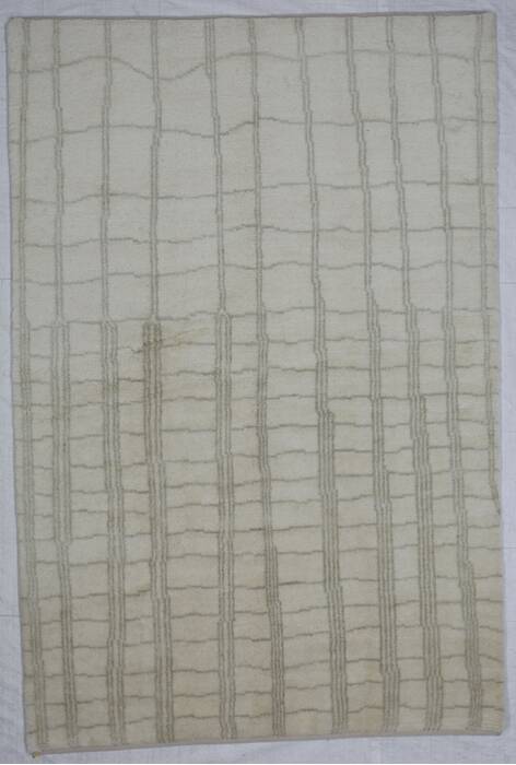 Modern Beige Hand Knotted 60 X 90 Area Rug 254-155710 Image 0