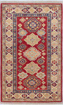 Kazak Red Hand Knotted 2'8" X 4'4"  Area Rug 700-155711