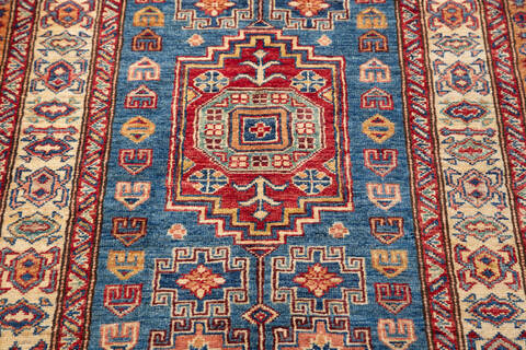 Kazak Blue Hand Knotted 210 X 43 Area Rug 700-155712 Image 3
