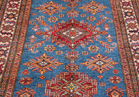 Kazak Blue Hand Knotted 42 X 59 Area Rug 700-155713 Image 2