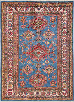 Kazak Blue Hand Knotted 4'2" X 5'9"  Area Rug 700-155713