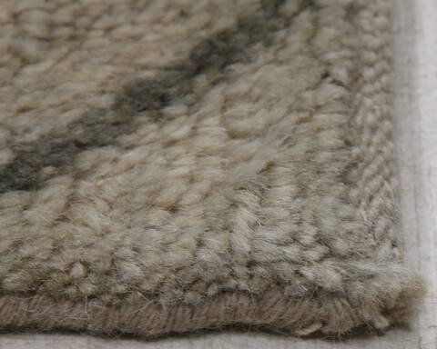 Modern-Contemporary Grey Hand Knotted 62 X 90 Area Rug 254-155714 Image 2