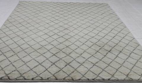 Modern-Contemporary Grey Hand Knotted 62 X 90 Area Rug 254-155714 Image 6