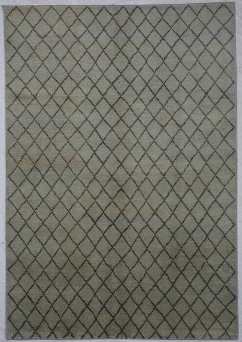 Modern-Contemporary Grey Hand Knotted 62 X 90 Area Rug 254-155714 Image 0