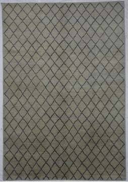 Modern-Contemporary Grey Hand Knotted 6'2" X 9'0"  Area Rug 254-155714